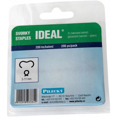 Svorka IDEAL poplastovaná (Zn + PVC), balení 200 ks, zelená – Zboží Mobilmania