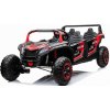 Dětské elektrické vozítko Mamido elektrické autíčko Buggy UTV čtyřmístné 24V nafukovací kola červená