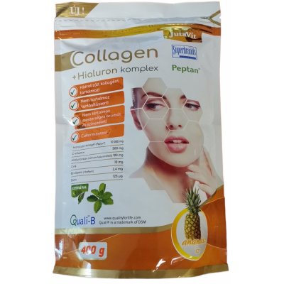 JutaVit Kolagen 10 g + Hyaluron komplex Ananas prášek + vitamíny C B2 zinek a biotin 400 g – Hledejceny.cz