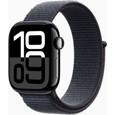 Apple Watch Series 10 46mm Cellular klavírně černý hliník s inkoustově fialovým provlékacím řemínkem MWY53QC/A – Zboží Živě