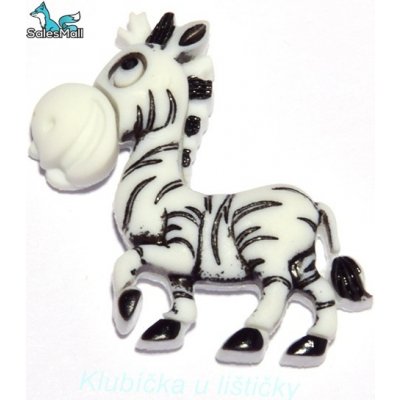 Plastový dekorační knoflík zebra