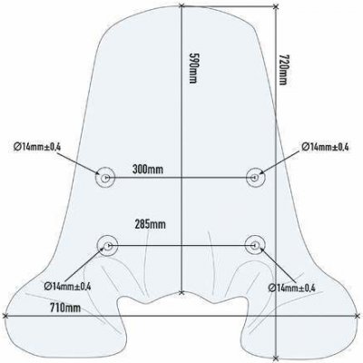 Kappa 1117AK přední plexi, čiré 72 x 71 cm (výška x šířka) HONDA SH 125i 150i (17-19), HONDA SH 125i 150i ABS (12-16) – Zboží Mobilmania