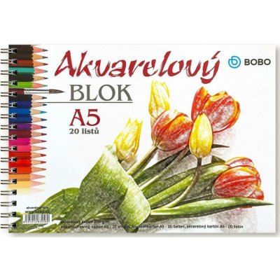Bobo sešit Akvarelový blok A4 čistý 20 listů – Zboží Dáma