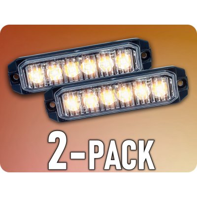 KAMAR LED výstražné světlo 6xLED, 18W, 4 módy, 12/24V/2-PACK! [L1893]