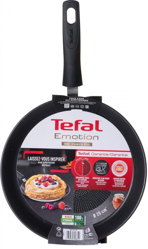 Tefal Pánev na palačinky Emotion Černá Šedá 25 cm