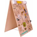 Kik KX4627 Dřevěná oboustranná manipulační tabule ZOO zvířata – Sleviste.cz