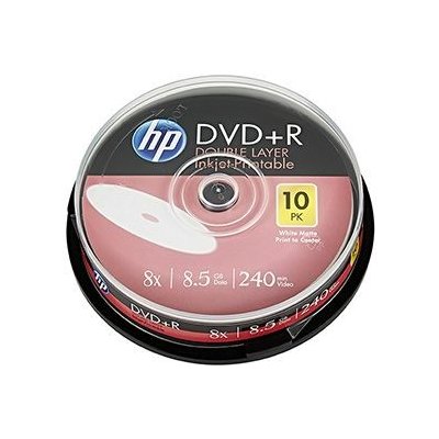 HP DVD+R 8,5GB 8x, printable, cakebox, 10ks (DRE00060WIP-3) – Zboží Mobilmania