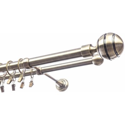 Garnyze-levneCZ Garnýže Koule Elegant dvouřadá mosaz komplet 25/16 mm 300 cm – Sleviste.cz