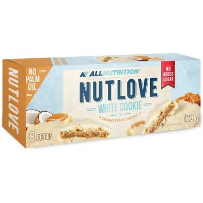 ALLNUTRITION NUTLOVE White Cookie Caramel Peanut Cocount 128 g – Sleviste.cz