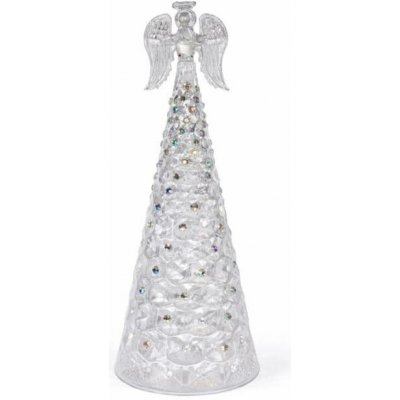 DECOLED Skleněný anděl 10 × 26 cm, čiré sklo – Zboží Dáma