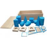 Montessori A050 geometrická tělesa s podstavci a krabicí – Hledejceny.cz