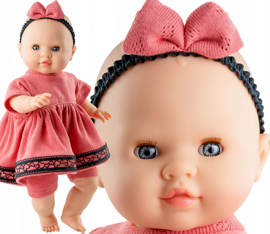 Paola Reina Realistické miminko holčička Elsa v červených šatech Los Manus 36 cm
