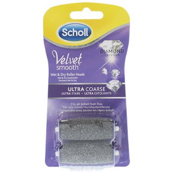 Scholl Velvet Smooth náhradní hlavice s diamantovými krystalky ultra drsná 2 ks