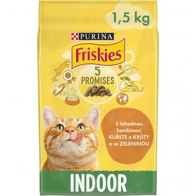 Friskies Indoor Cat s kuřecím a zeleninou 1,5 kg – Hledejceny.cz