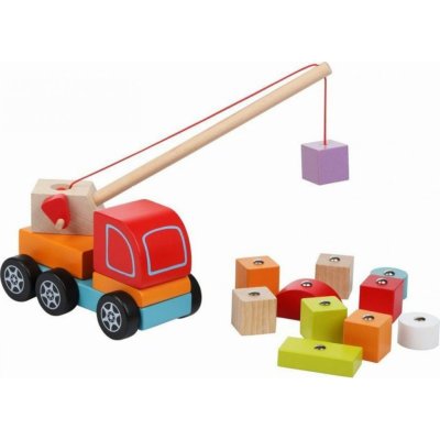 Cubika Baby Autojeřáb set s kostkami 10ks s magnetem pro miminko