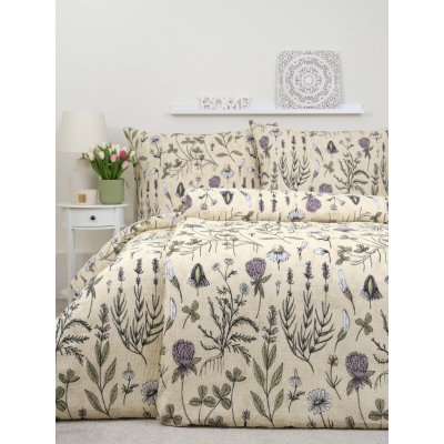 MKLuzkoviny.cz krep povlečení Renforcé Herbář béžové 140x200 70x90 – Hledejceny.cz