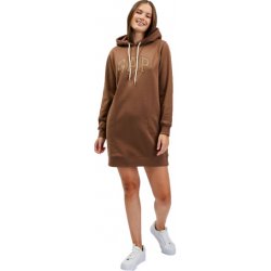 GAP HOODIE DRESS dámské mikinové šaty hnědá