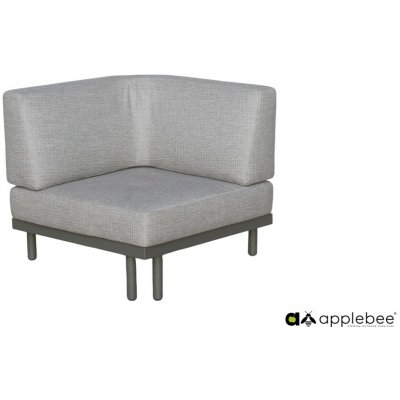 Apple Bee Rohový díl Maui, 85x85x68 cm, rám lakovaný hliník Taupe, výplet lanko Mid Grey, sedák venkovní látka Olefin Smoked Grey – Hledejceny.cz