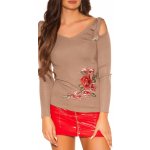 Koucla Coldshoulder Sweater with embroidery grey – Hledejceny.cz