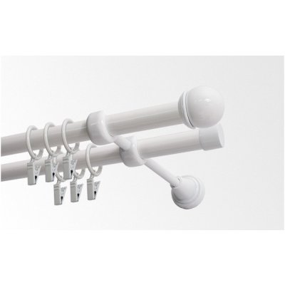 GARNÝŽE-HEBR Garnýž Todi bílá dvojitá 220 cm – HobbyKompas.cz