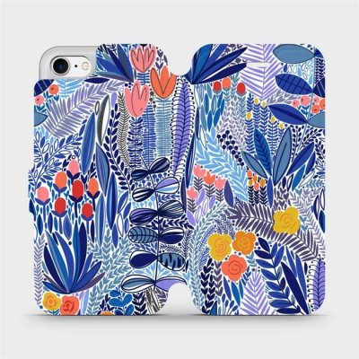 Pouzdro Mobiwear Flip Apple iPhone 8 - MP03P modrá květena