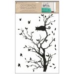 Anděl Samolepka na zeď černá větev s kočkou 42 x 60 cm 15501 – Zbozi.Blesk.cz