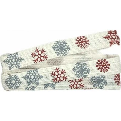 Vánoční stuha VLOČKY bavlněná bílá 15 mm x 2 m (5,- Kč/m) – Zboží Mobilmania