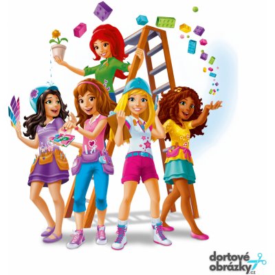 Jedlý tisk LEGO FRIENDS ● materiál: FONDÁNOVÝ DECORLIST ✴️, ● velikost: průměr 20 cm ☝ – Zbozi.Blesk.cz