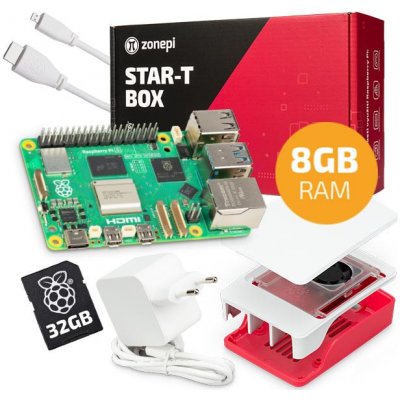 Zonepi oficiální sada s Raspberry Pi 5 (8GB RAM) + krabička + 32GB microSD + příslušenství 6508 – Zboží Mobilmania