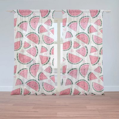 Sablio Záclony Vodní meloun: 2ks 150x250cm – Zboží Mobilmania