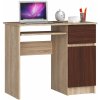 Psací a pracovní stůl Ak Furniture Piksel 90 cm dub sonoma / wenge pravý