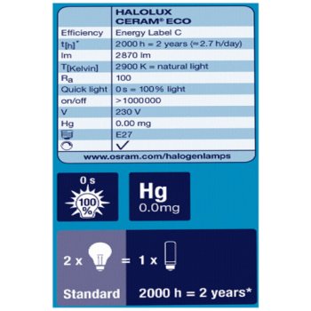 Osram 64402 150W HALOLUX CERAM ECO E27 230V