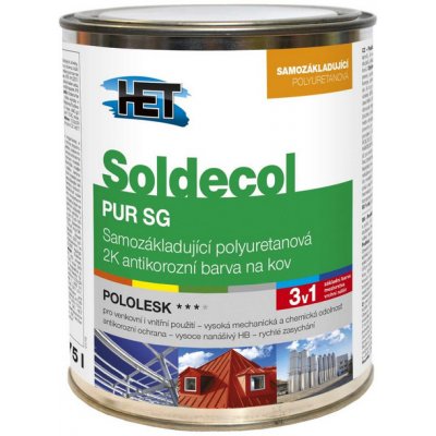 Het Soldecol PUR SG 2,5 L (báze C tranparentní) - pololesk samozákladující polyuretanová barva