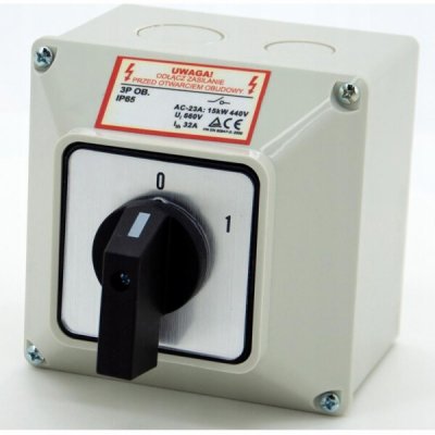 ELS Elektrotechnika VAČKOVÝ SPÍNAČ 25A 0-1 3F V POUZDŘENÍ IP65 LW25 0-1 3P OBJ. – Hledejceny.cz