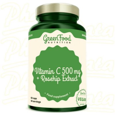 GreenFood Vitamin C 500 mg + Rosehip Extract 60 kapslí – Hledejceny.cz