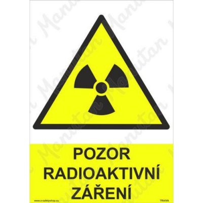 Pozor radioaktivní záření, plast 210 x 297 x 2 mm A4 – Hledejceny.cz