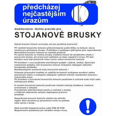 Předcházej nejčastějším úrazům - STOJANOVÉ BRUSKY plast 0,5mm A3 (420 x 297 mm) – Sleviste.cz