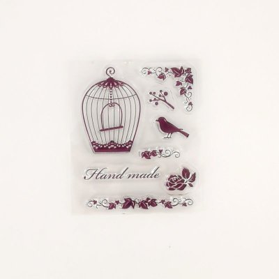 SMT Creatoys Silikonová gelová razítka Ptáček s klecí – Zbozi.Blesk.cz