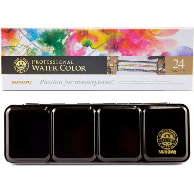 MUNGYO GALLERY PROFESIONAL Akvarel.barvy 24 druhů půl pánvička – Zboží Dáma