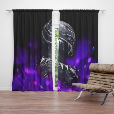 Sablio Závěs BLACK PANTHER Fialová luminescence: 2ks 140x250cm – Hledejceny.cz