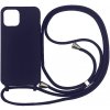 Pouzdro a kryt na mobilní telefon Apple Pouzdro SES Gumové ochranné se šňůrkou na krk Apple iPhone 15 - tmavě modré