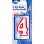 Wimex Svíčka číslice 4 červená 7 5cm – Zboží Dáma