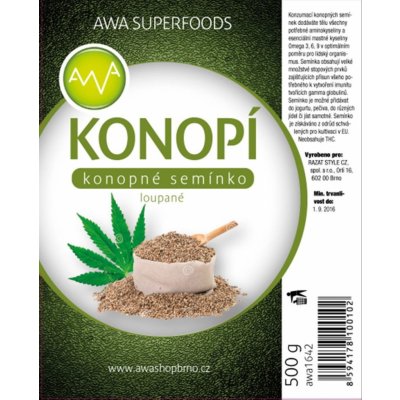 AWA Superfoods Konopné semínko loupané 500 g