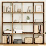 vidaXL Knihovna old wood 137,5x29x137,5 cm kompozitní dřevo – Zboží Mobilmania
