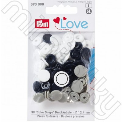 Patentky Prym Love kulaté - bílé, šedé, černé – Zboží Dáma