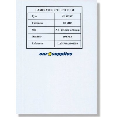 EuroSupplies laminovací fólie lesklá A4 80 mic 100 ks – Zboží Dáma