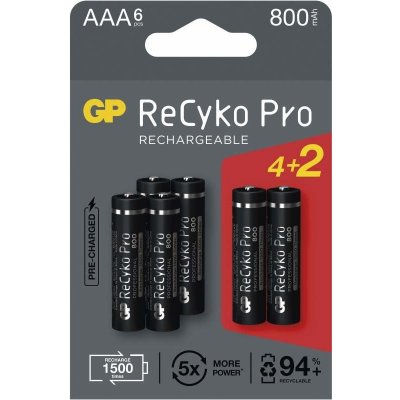 GP ReCyko Pro AAA 800mAh 6ks B2218V