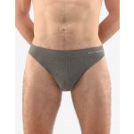 Gina pánské slipy , úzký bok, bezešvé, jednobarevné Eco Bamboo 50004P šedá bílá – Zboží Dáma