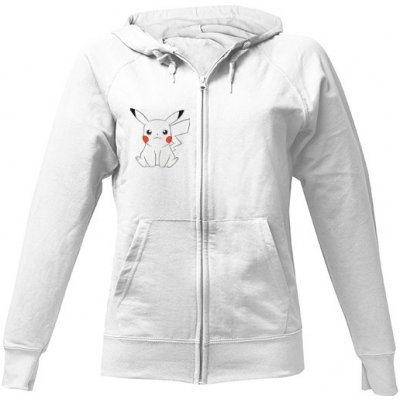 Mikina na zip unisex s potiskem Pokémon GO mikina pikaču Bílá