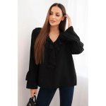 Kesi dámská halenka z viskózy s volány a dlouhým rukávem černá – Zboží Dáma